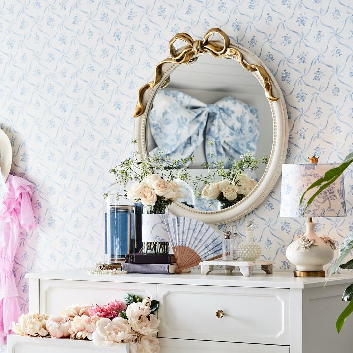 LoveShackFancy Blue Floral Table Lamp | Pottery Barn Teen