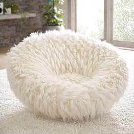 Winter Fox Faux Fur Groovy Swivel Chair