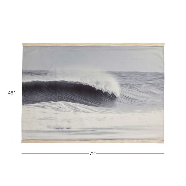 Black-and-White Wave Surf Mural | Pottery Barn Teen