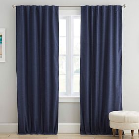 Evelyn Linen Blackout Curtain | Pottery Barn Teen