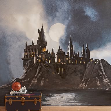 Hogwarts Castle Harry Potter Woven Self-Adhesive Removable Wallpaper M 