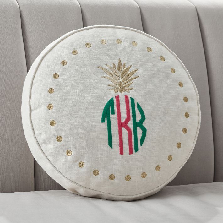 Embroidered monogram outlet pillow