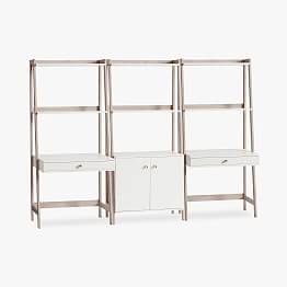 Highland Double Wall Desk & Wide Bookcase Set