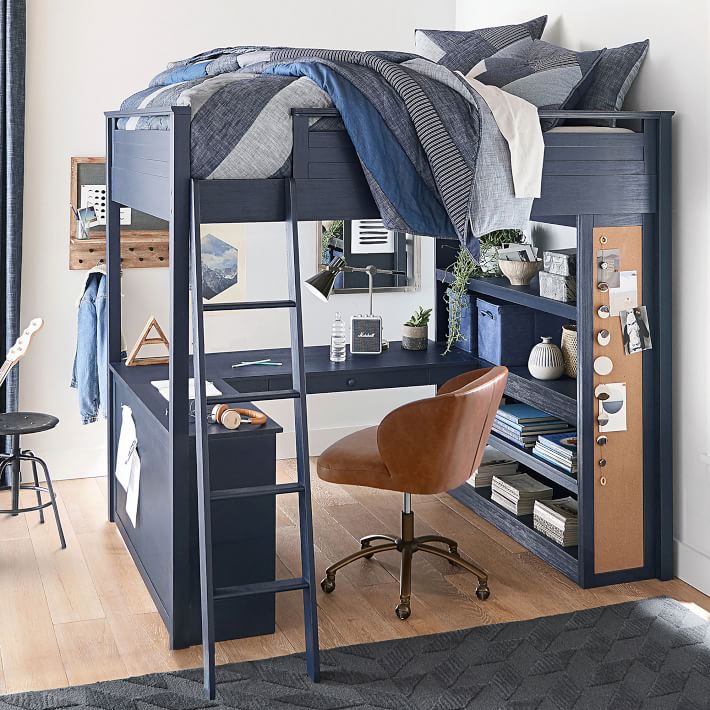 Pottery barn twin loft deals bed with desk