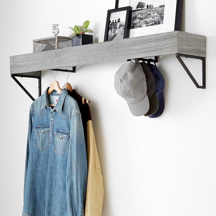 Double Wide Metallic Trim Shelf with Clothing Bar