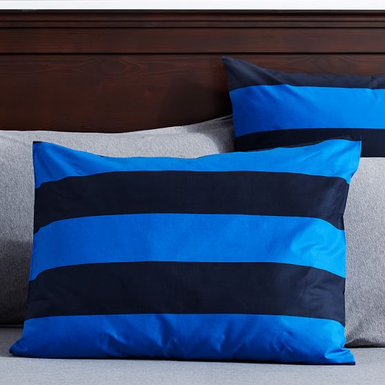 Rugby Stripe Boys Duvet Cover + Sham Sale Pottery Barn Teen