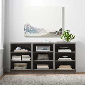 Bowen Triple 3-Shelf Low Bookcase