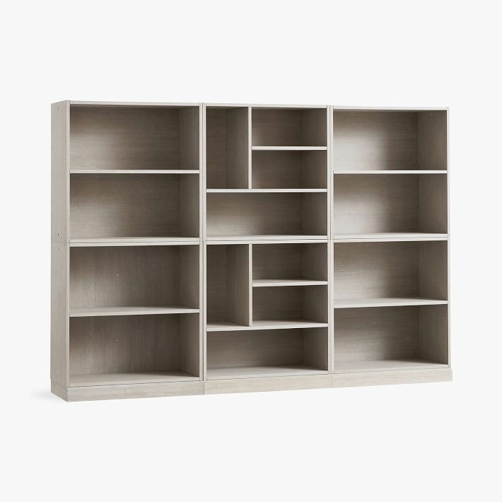 Stack Me Up Wall Bookcase with Double Mixed Shelves