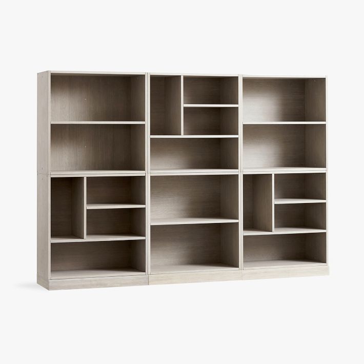 Stack Me Up Wall Bookcase with Triple Mixed Shelves