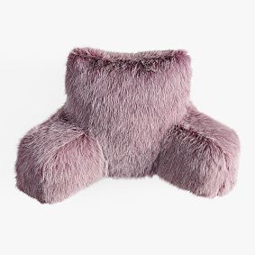 Feathery Faux-Fur Backrest Pillow Cover