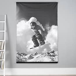 Black and White Snowboarder Wall Mural