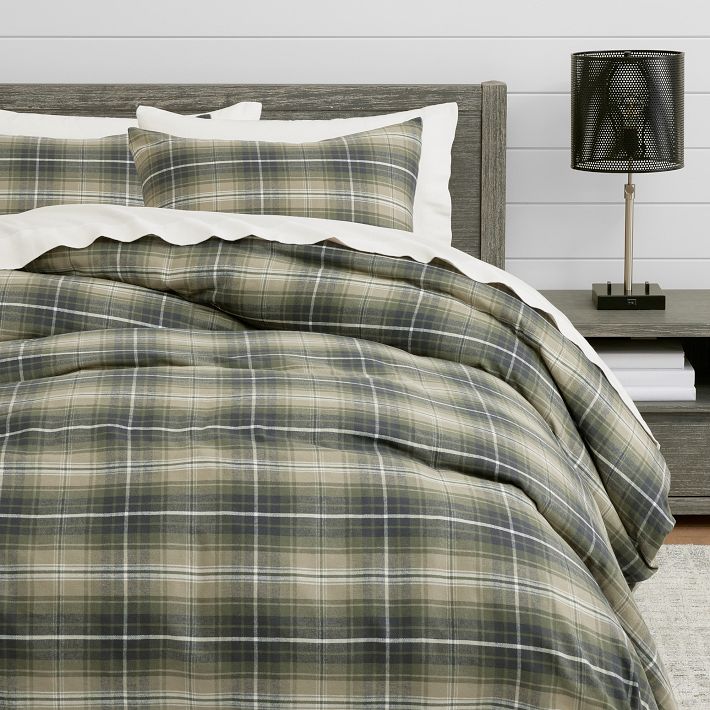 Wren Plaid Flannel Duvet Cover Pottery Barn Teen