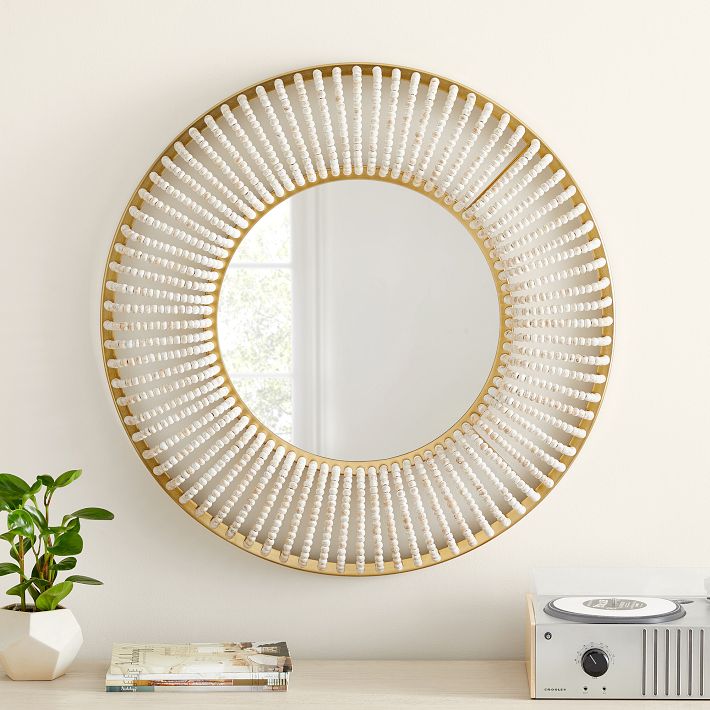 Remy Wood Bead Wall Mirror