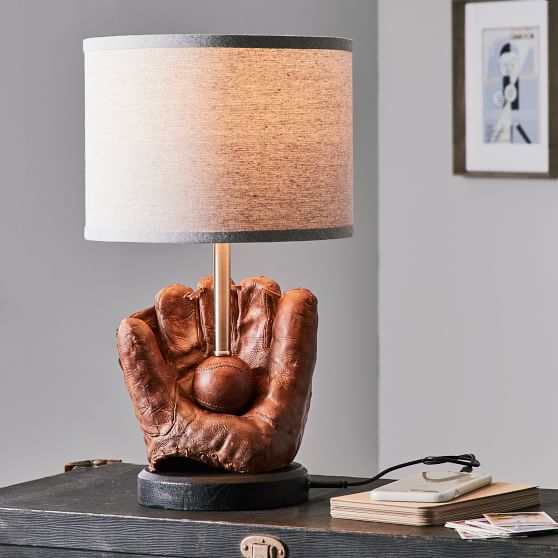 Baseball Table Lamp with USB Pottery Barn Teen