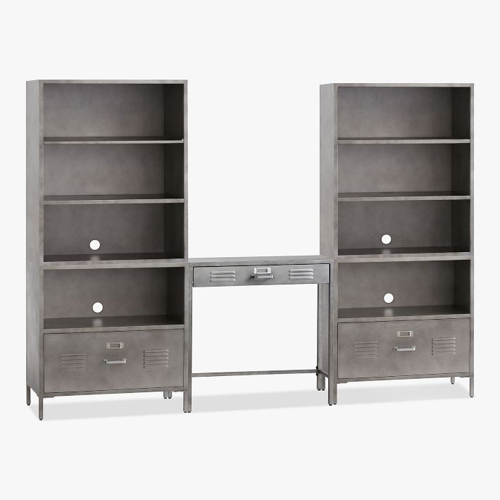 Locker Desk &amp; Bookcase Towers Set