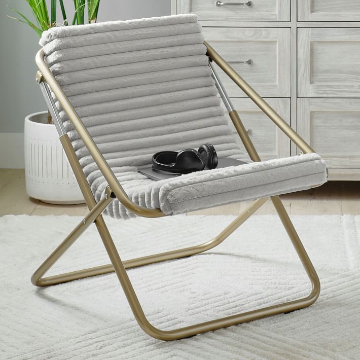 Channel Cloud Light Gray Sling Chair