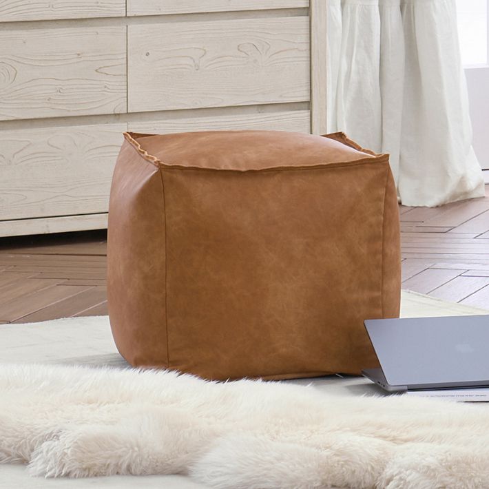 Modern store leather pouf