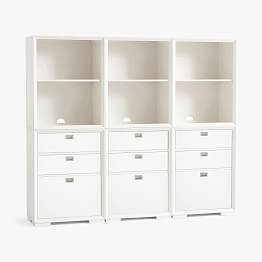 Callum Triple Tall Bookcase with Drawers