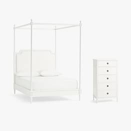 Colette Classic Canopy Bed & 5-Drawer Dresser Set