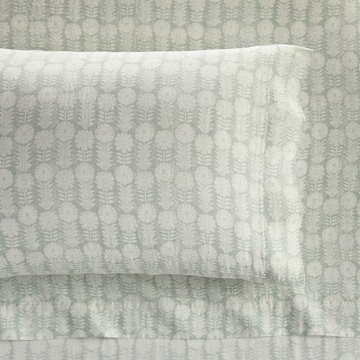 Hiri Floral Cotton Gauze Sheet Set Pottery Barn Teen