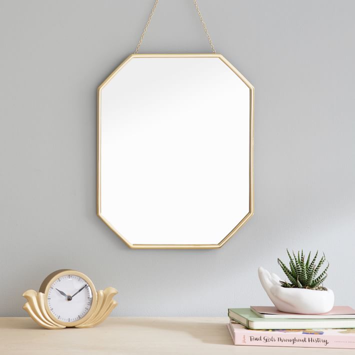 Gold Metal Framed Hanging Mirror