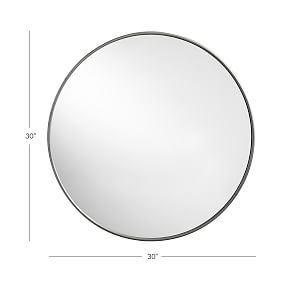 Metal Framed Round Mirror (30