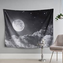 Moody Full Moon Recycled Tapestry