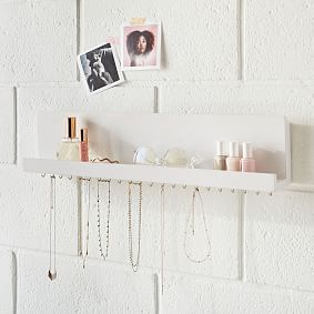 No Nails Wall Jewelry Holder and Storage Ledge