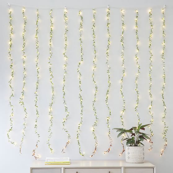 Curtain Leaf Waterfall String Lights Pottery Barn Teen