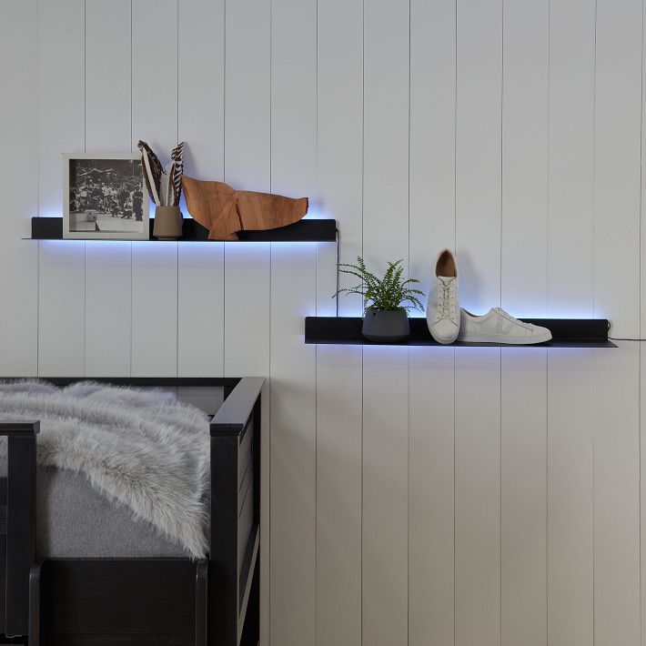 Backlit Wall Display Shelf - Black