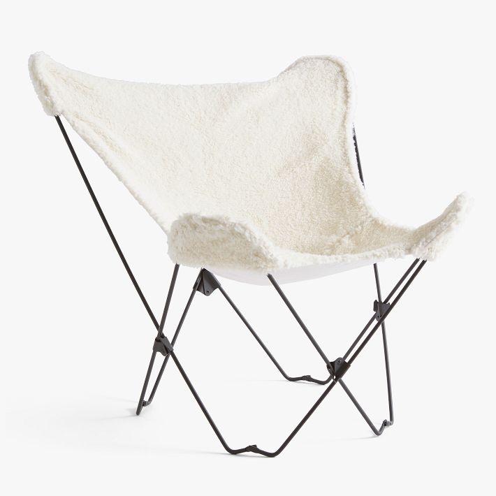 Sherpa Ivory Butterfly Chair