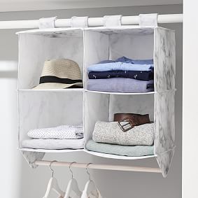 Hanging Closet Double Bar Organizer | Dorm Closet Organizer | Pottery ...