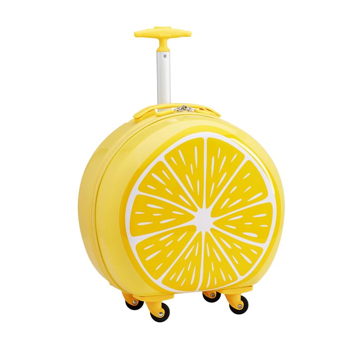 Lemon Slice Round Hard-Sided Spinner Suitcase &amp; Toiletry Bag Set