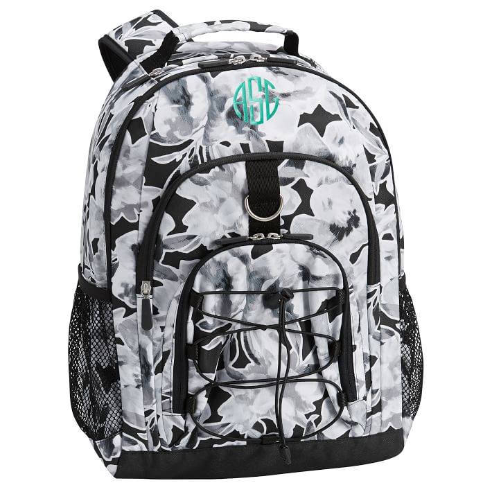 Gear-Up Oversized Floral Backpack, Black/White