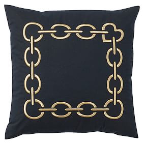 The Emily &amp; Meritt Gold Chain Pillow Cover