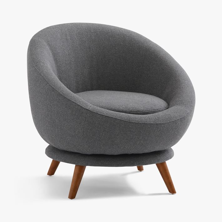 Tweed Charcoal Halo Swivel Chair