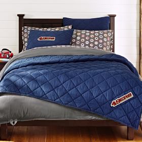 Navy NFL Chenille Patch Boy's Quilt + Sham | Pottery Barn Teen