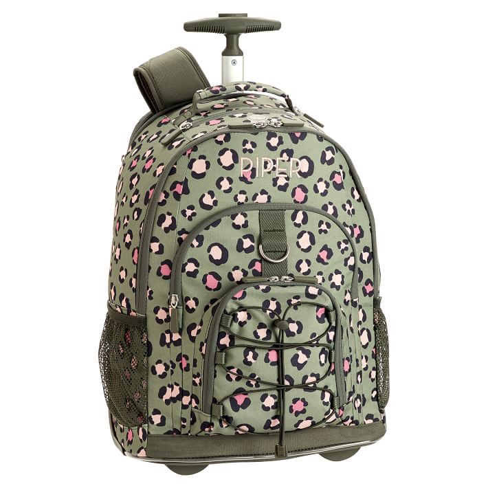 Gear-Up Olive Leopard Rolling Backpack