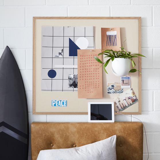 No Nails Oversized Framed Pinboard Dorm Organization Pottery Barn Teen