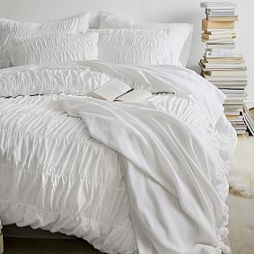Ruched Organic Duvet Cover