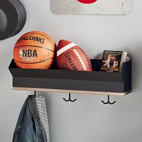 Black Metal Ball Storage With Wall Hooks | Pottery Barn Teen