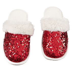 Sparkle Sequin Slippers, Red