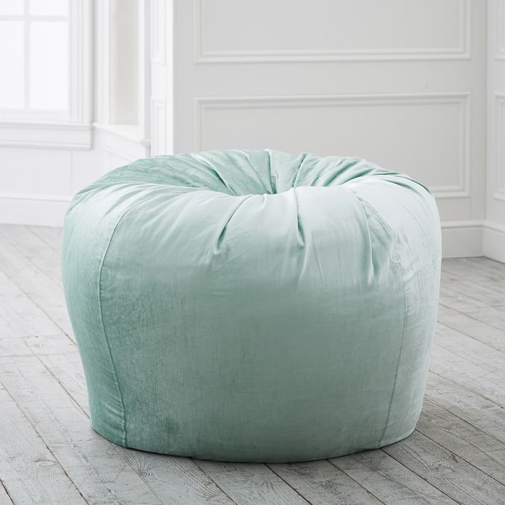 Shimmer Velvet Mint Bean Bag Chair