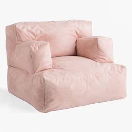Textured Faux-Suede Blush Eco Lounger