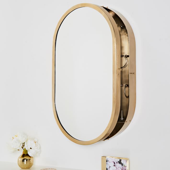 Gold Wall Vanity Jewelry Safe