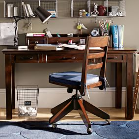 Swivel Armless Desk Chair + Cushion