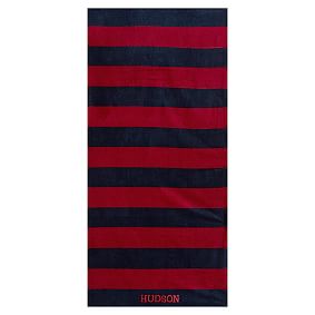 Rugby Stripe Beach Towel, Red