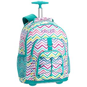 Gear-Up Multi Chevron Print Rolling Backpack