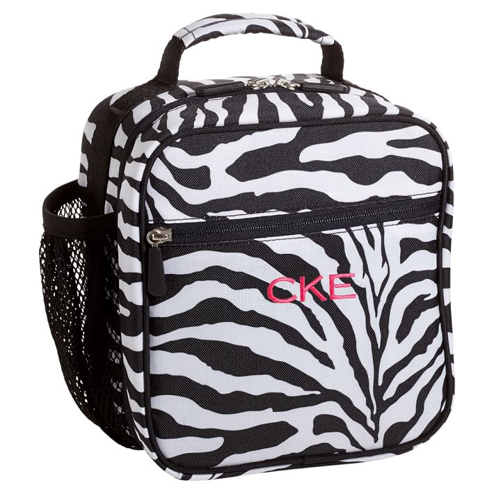 Gear-Up Black Zebra Classic Lunch With Mesh Side Pocket
