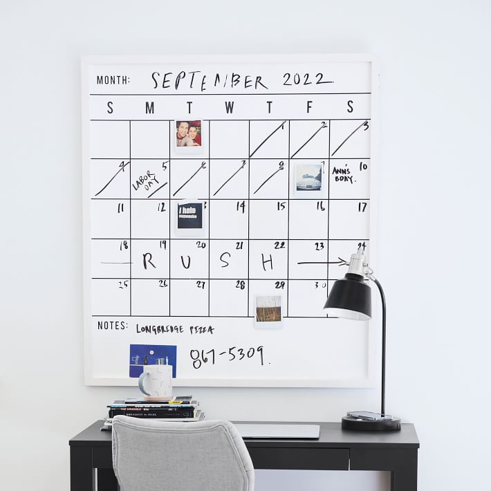 Open Box:  No Nails Oversized Framed Dry Erase Calendar